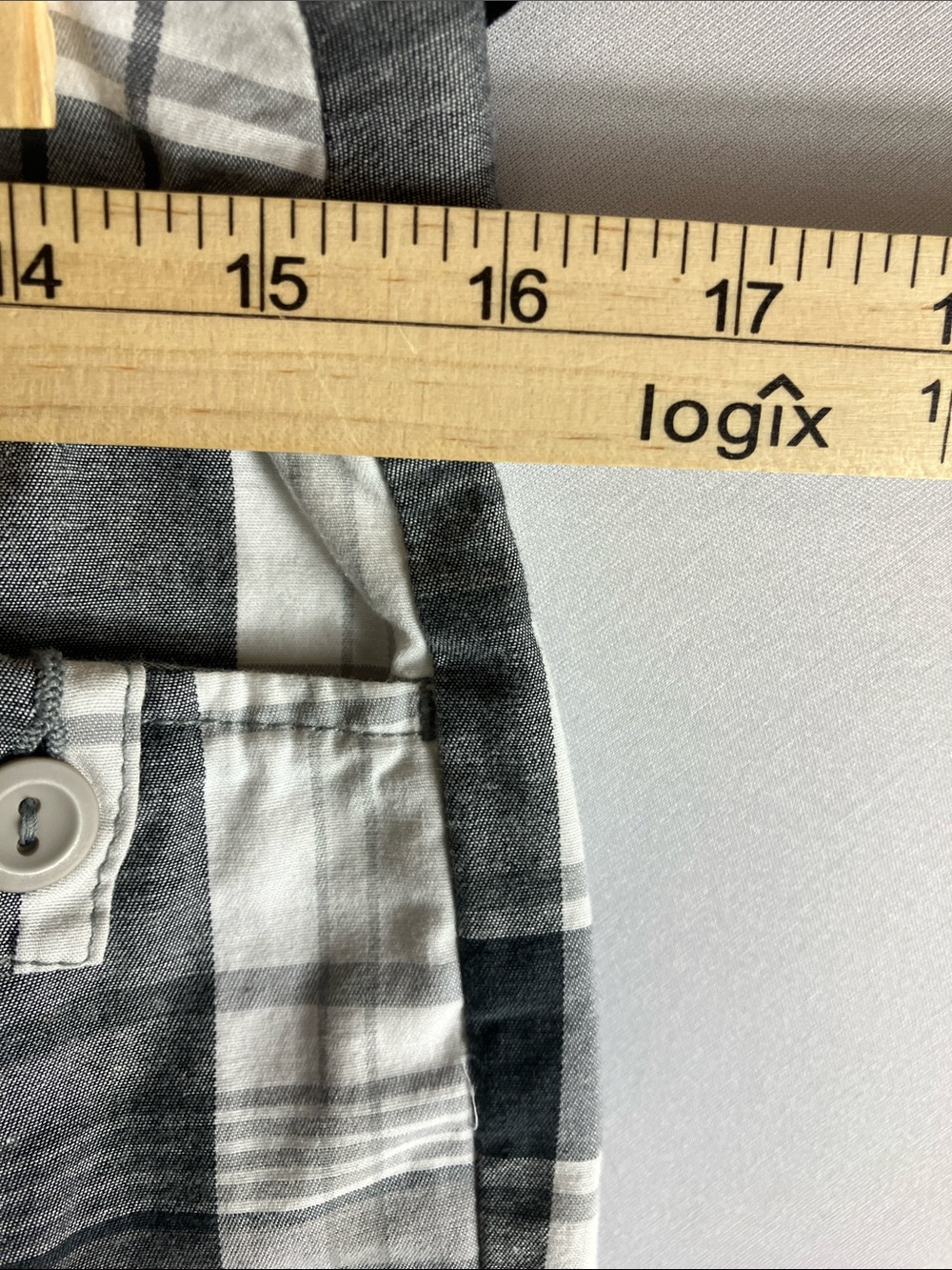 St. John's Bay Black and White Plaid Flat-Front Shorts - Picture 4 of 9